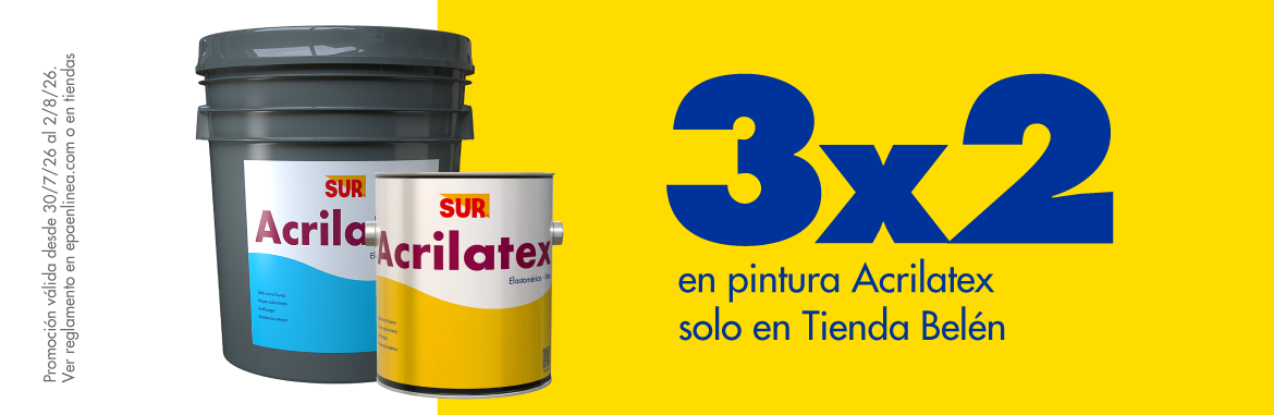Aproveche el 3x2 en pintura Acrilatex en Belén