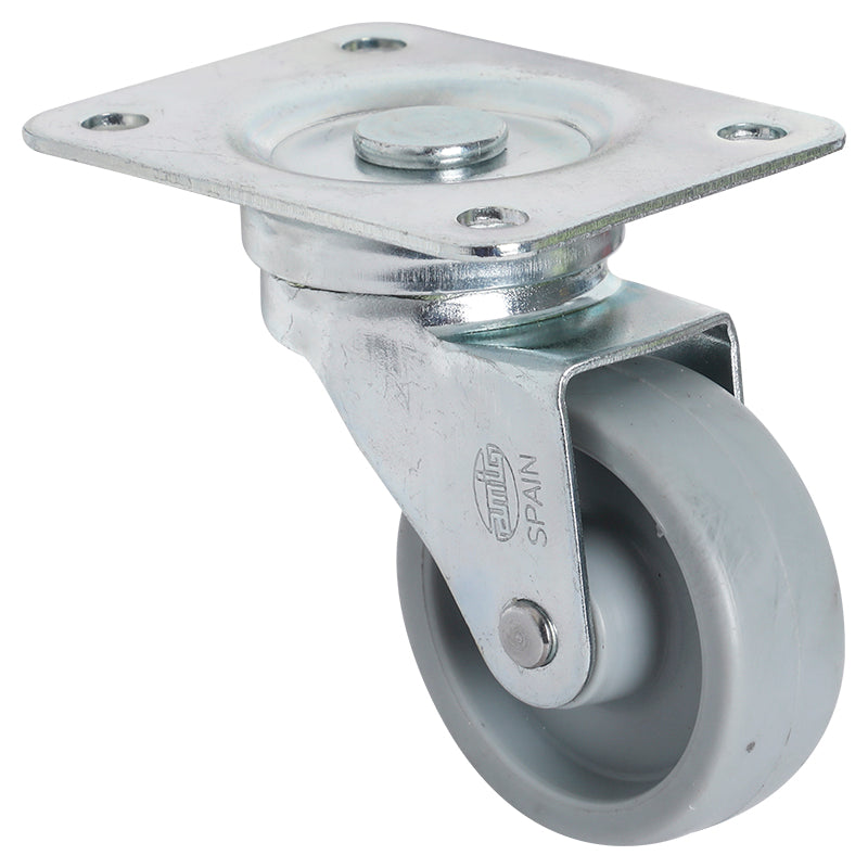 Rodin giratorio nylon base tipo placa 2" soporta hasta 35 kg
