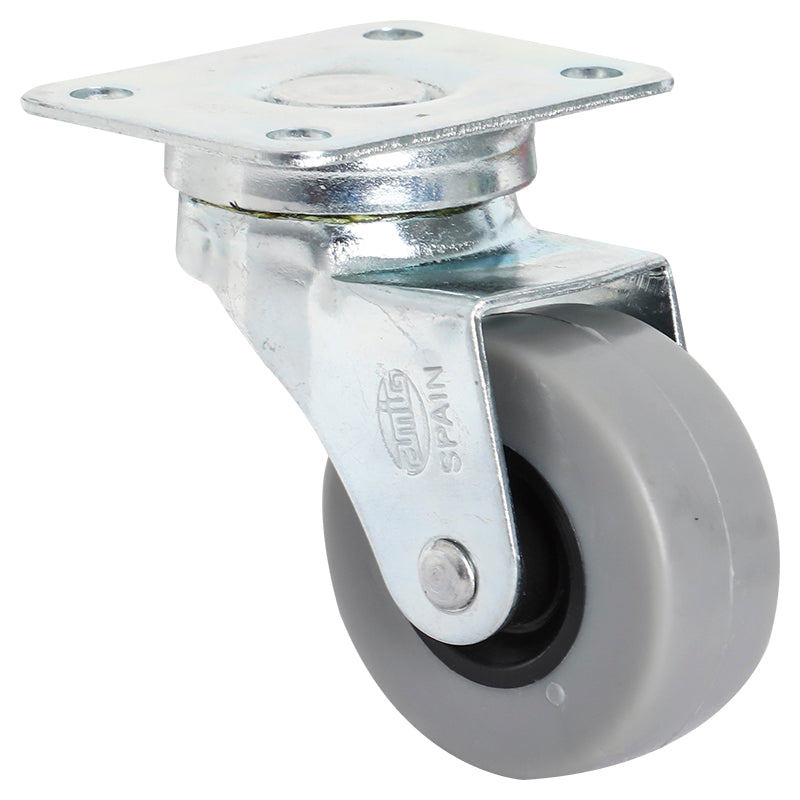 Rodin giratorio poliamida base tipo placa 1 1/2" soporta hasta 17 kg