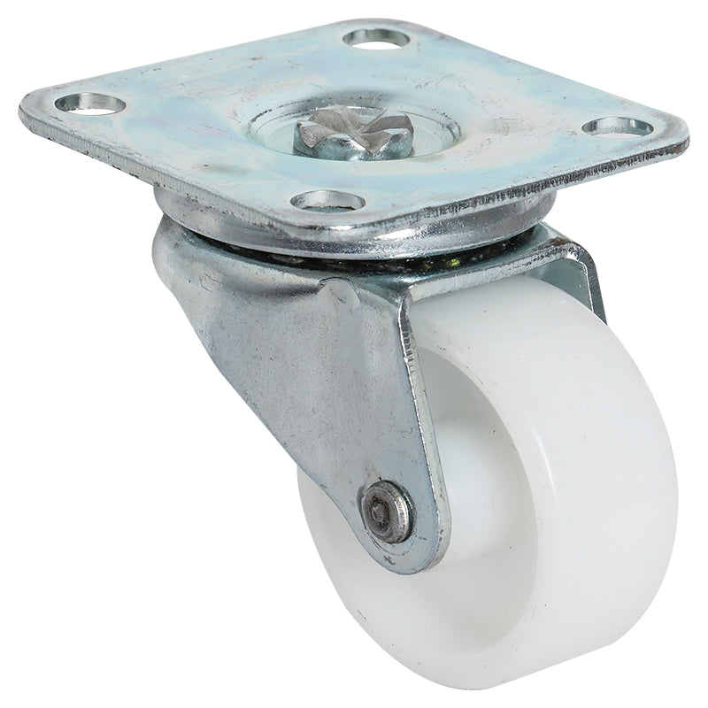 Rodin giratorio poliamida base tipo placa 1 1/2" soporta hasta 30 kg