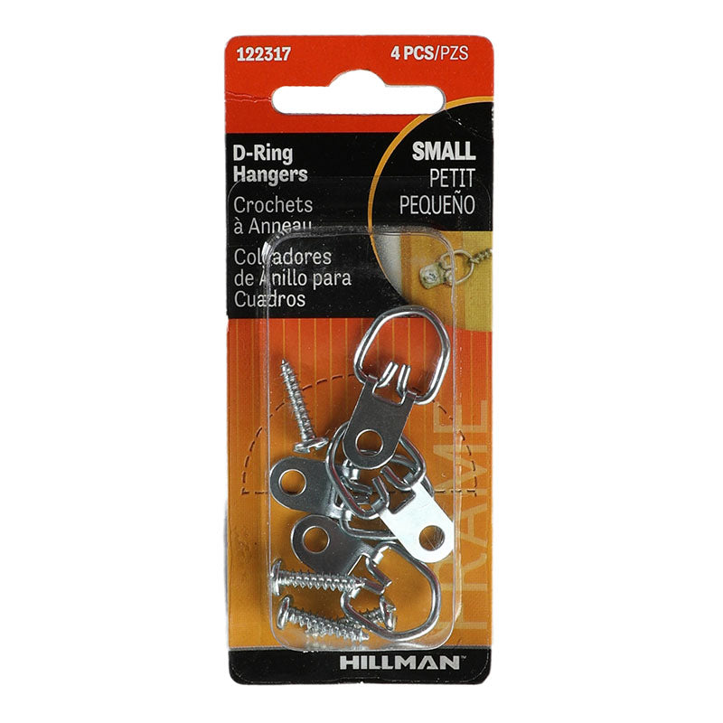 Small screw-on D-ring hook 4 pcs