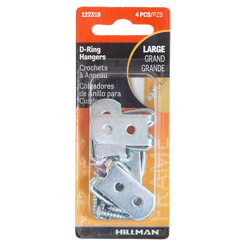 Large screw-on D-ring hook 4 pcs