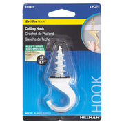 Metal hook with white screw supports 7 kg 1 unit