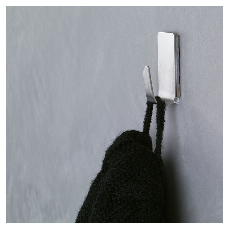 Gancho adhesivo metálico rectangular gris 1 ud