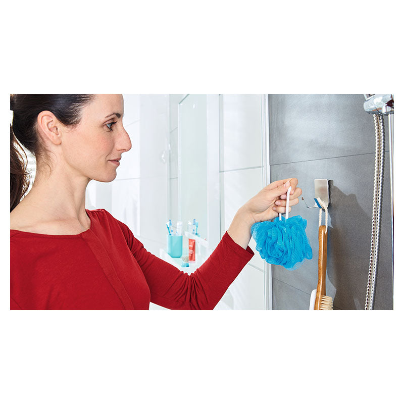 Self-adhesive gray square plastic hook blister 1 unit
