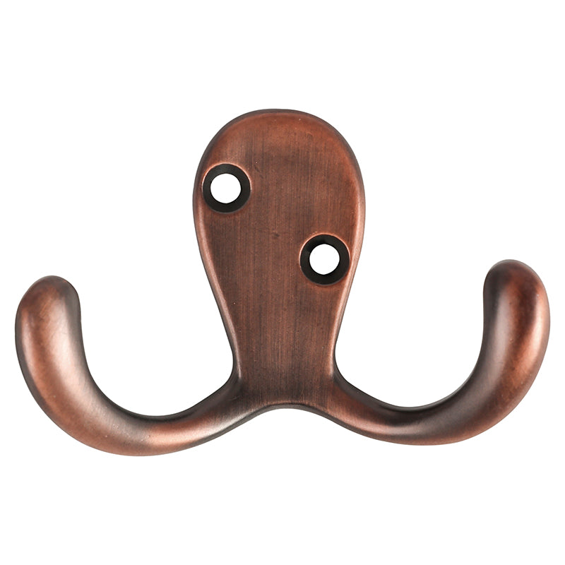 Gancho percha doble bronce veneciano atornillable