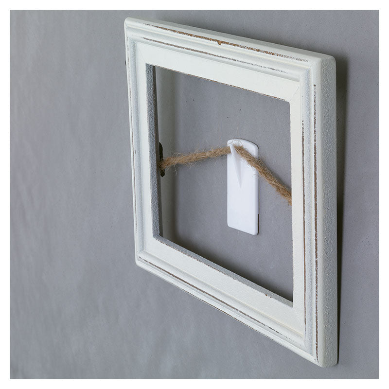 White Plastic Square Adhesive Hook Blister 2 pcs