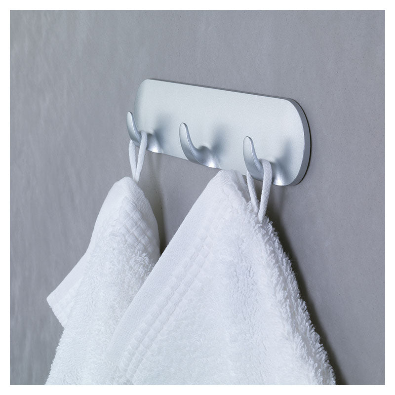 Rectangular grey plastic adhesive hook blister 1 pc