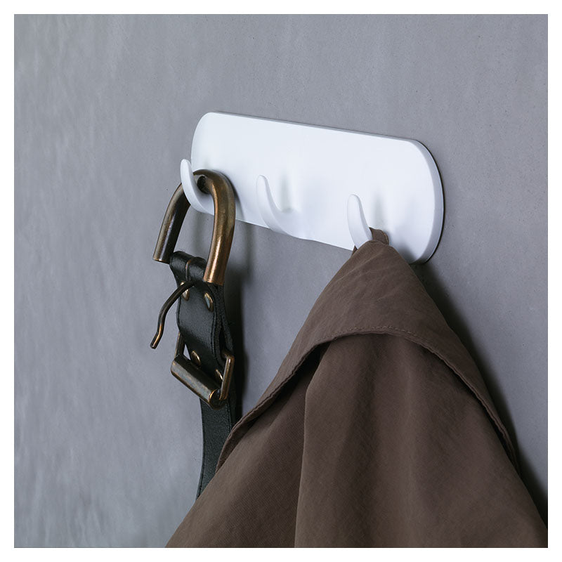 Rectangular white plastic adhesive hook 1 pc