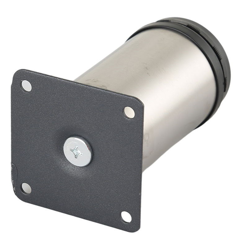 Circular leg in matte polished steel, 1 unit