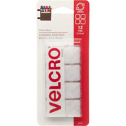 Velcro adhesivo cuadrado blanco 7/8" (2,2 cm) 12 uds