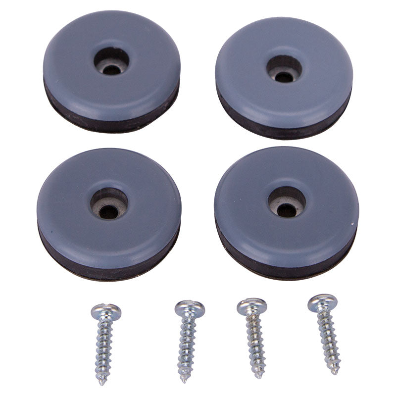 Deslizador almohadilla de plástico con tornillo 1 1/2" 4 uds