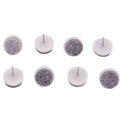 Deslizador de plástico y fieltro con clavo gris 3/4" 8 uds
