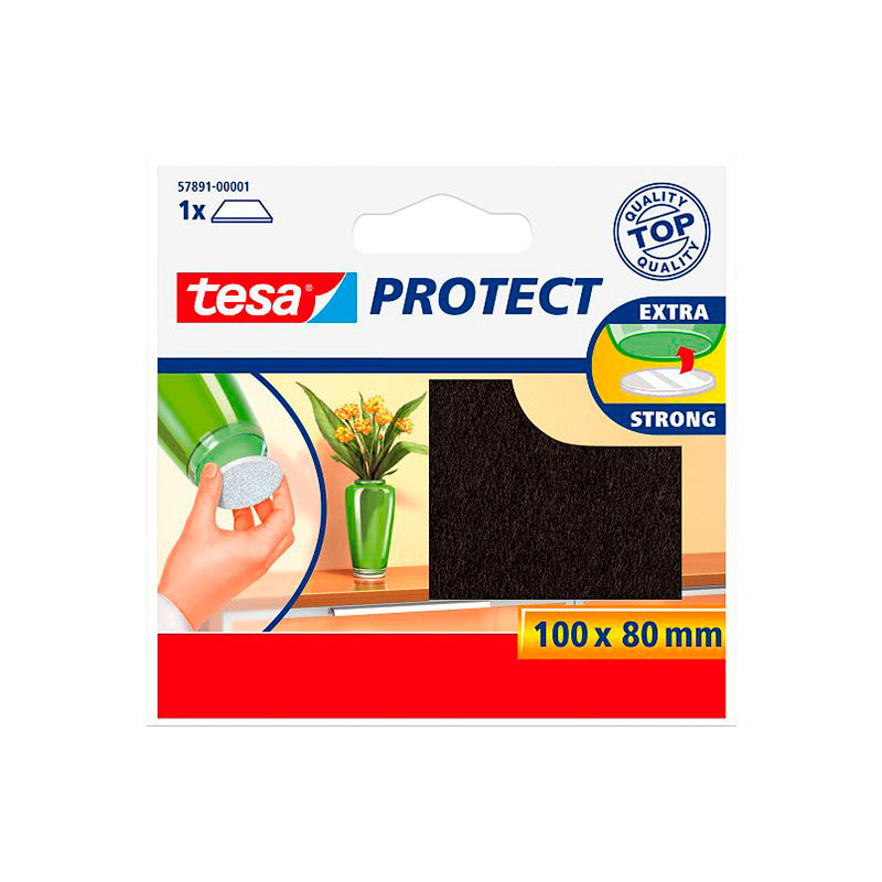 Felt rectangular surface protector, brown, blister pack