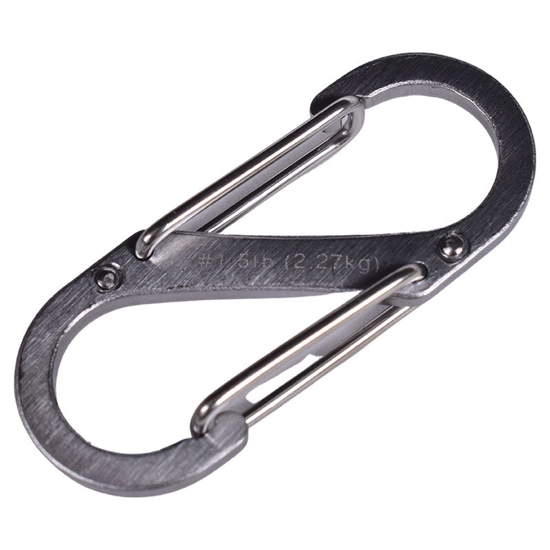 Juego de 2 mosquetones #1 2,3 kg acero inoxidable