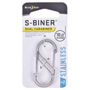 Grey stainless steel carabiner #2 holds up to 4.5 kg