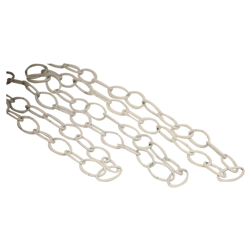 Cadena ovalada blanca soporta hasta 20 kg (precio por metro)