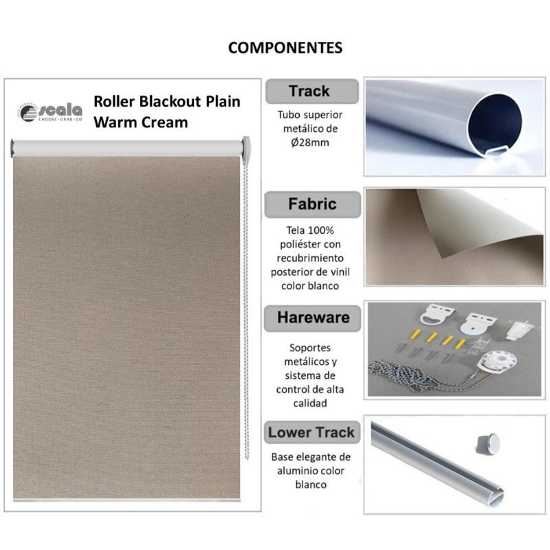 Roller blackout 100 x 180 cm warm cream