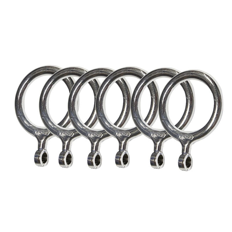 Argollas para cortinas plata 1" 6 uds