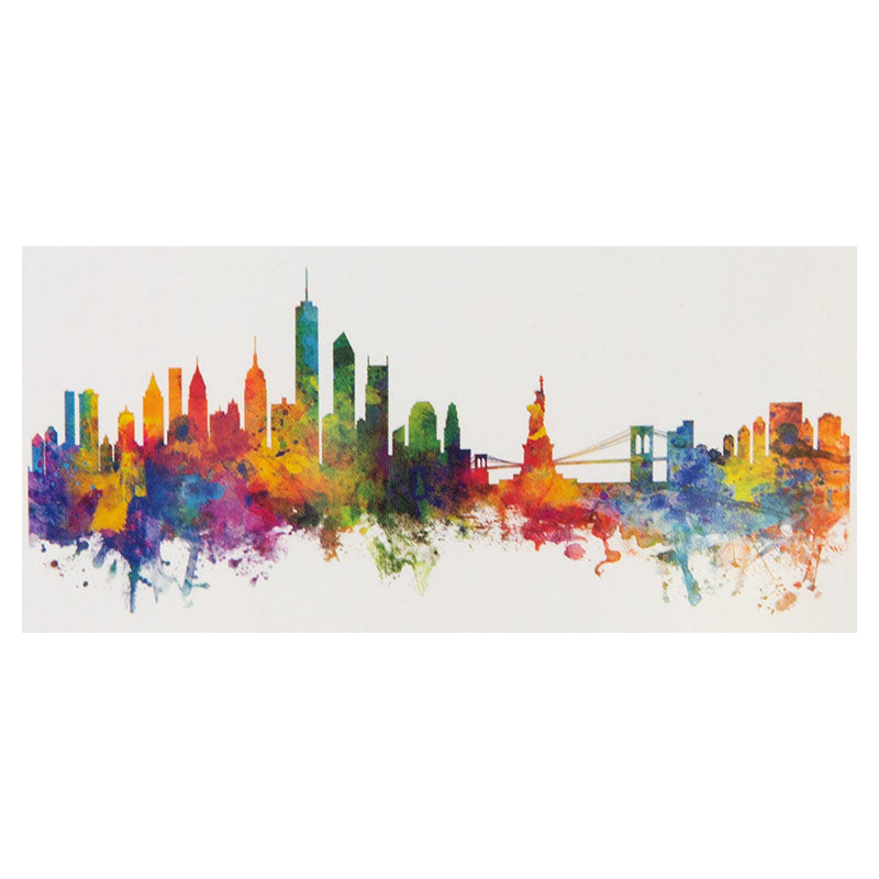 Sticker decorativo figura horizonte de New York en colores