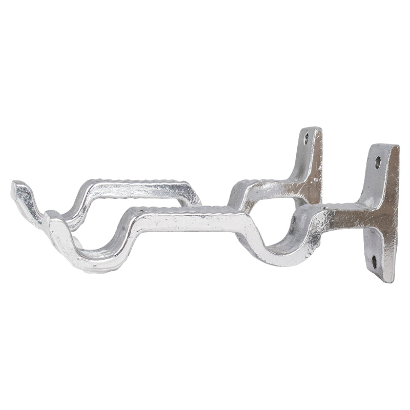 Soporte doble para cortina plata 3/4"