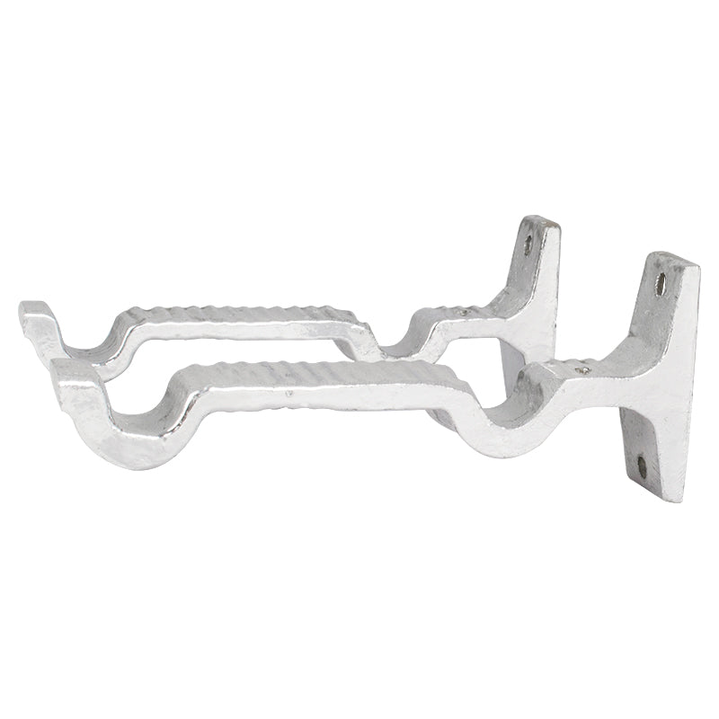 Soporte doble cortina plata 1/2"