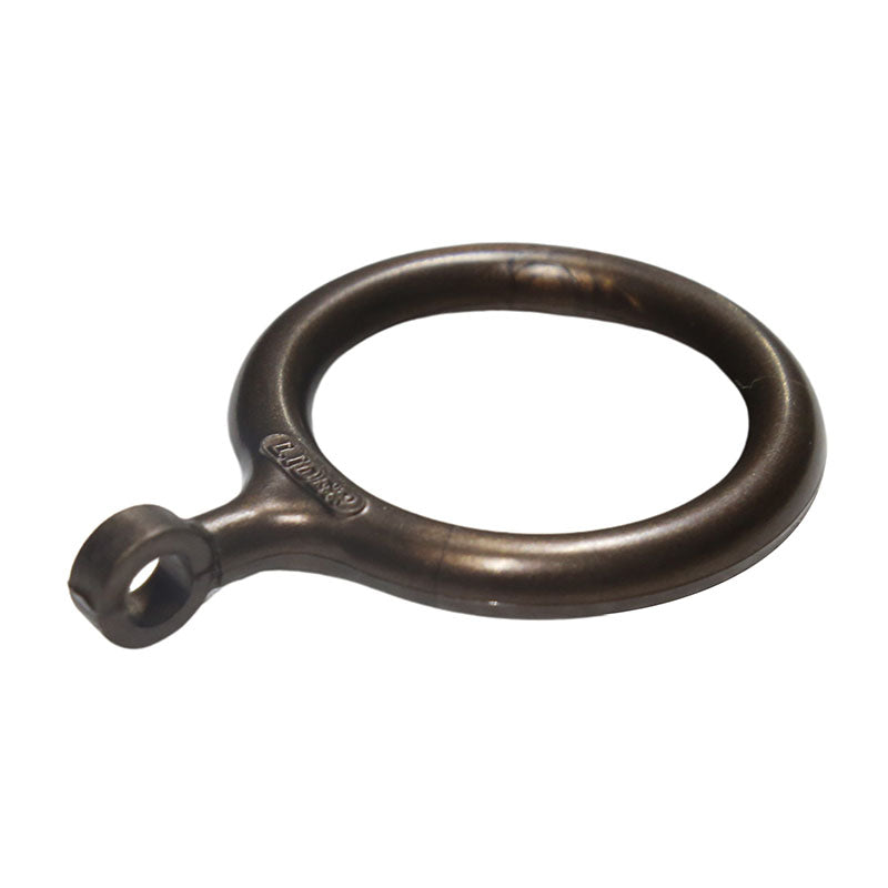 Argolla española para cortina café 1" 6 uds