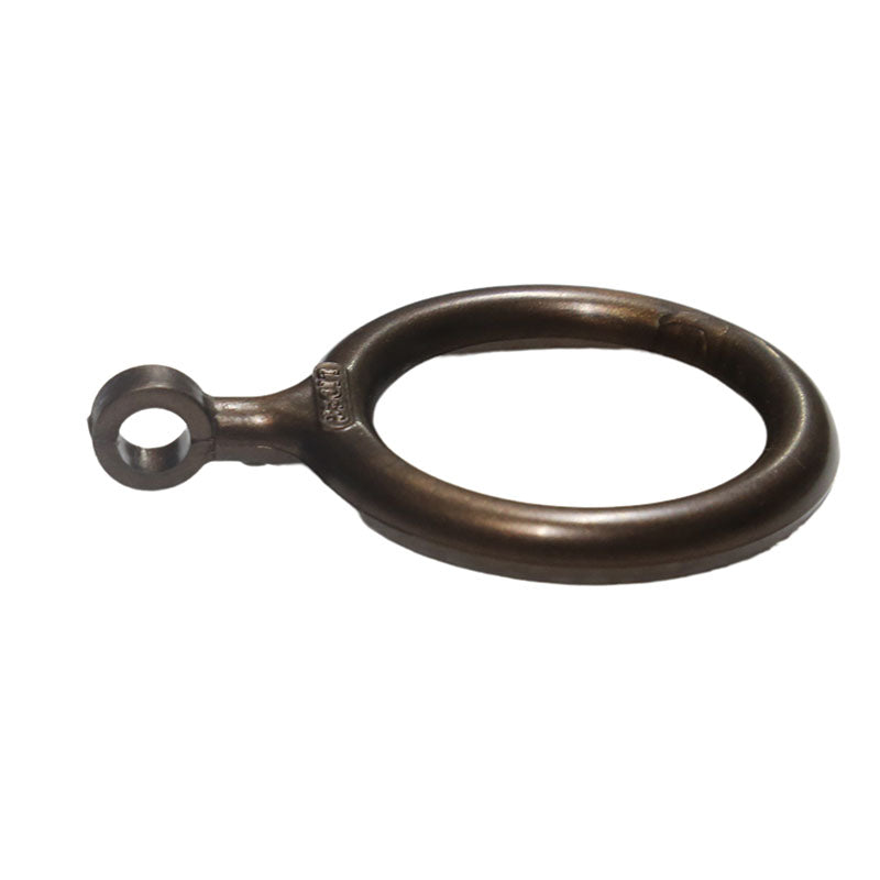 Argolla española para cortina café 1" 6 uds