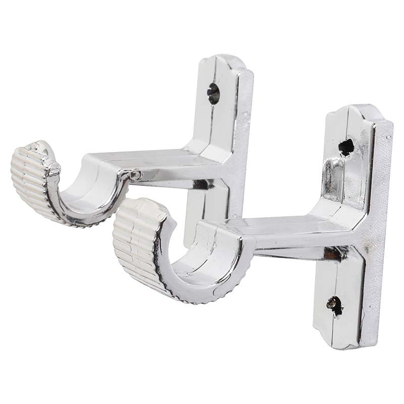 Silver curtain rod bracket 1"