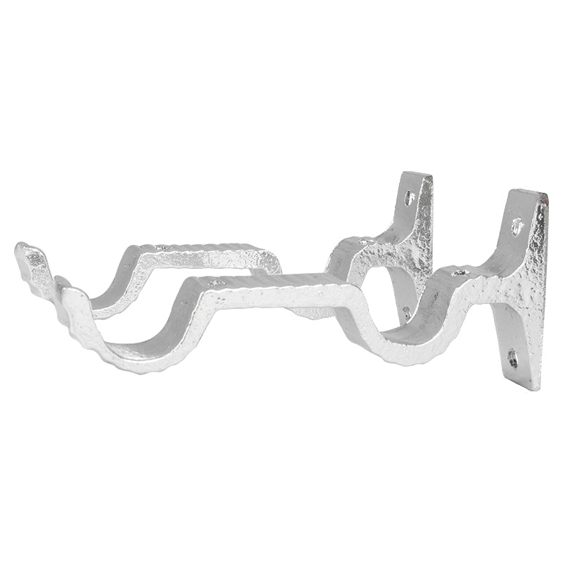 Double curtain rod bracket silver 1"