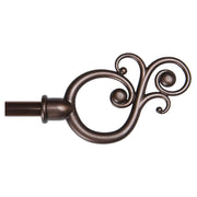 Cortinero Andover acero y pvc liso chocolate 5/8" 122-218 cm