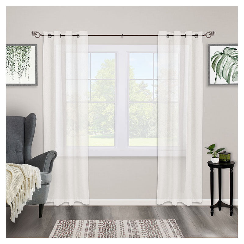 Cortinero Andover acero y pvc liso chocolate 5/8" 122-218 cm