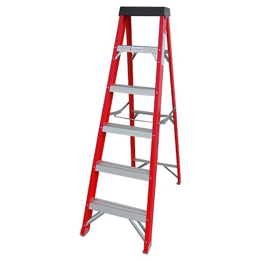 Escalera tijera fibra de vidrio 6,1 pies soporta hasta 150 kg