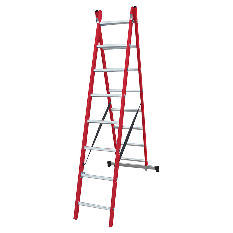 Escalera multiposición fibra de vidrio 16 peldaños 12 pies soporta hasta 150 kg