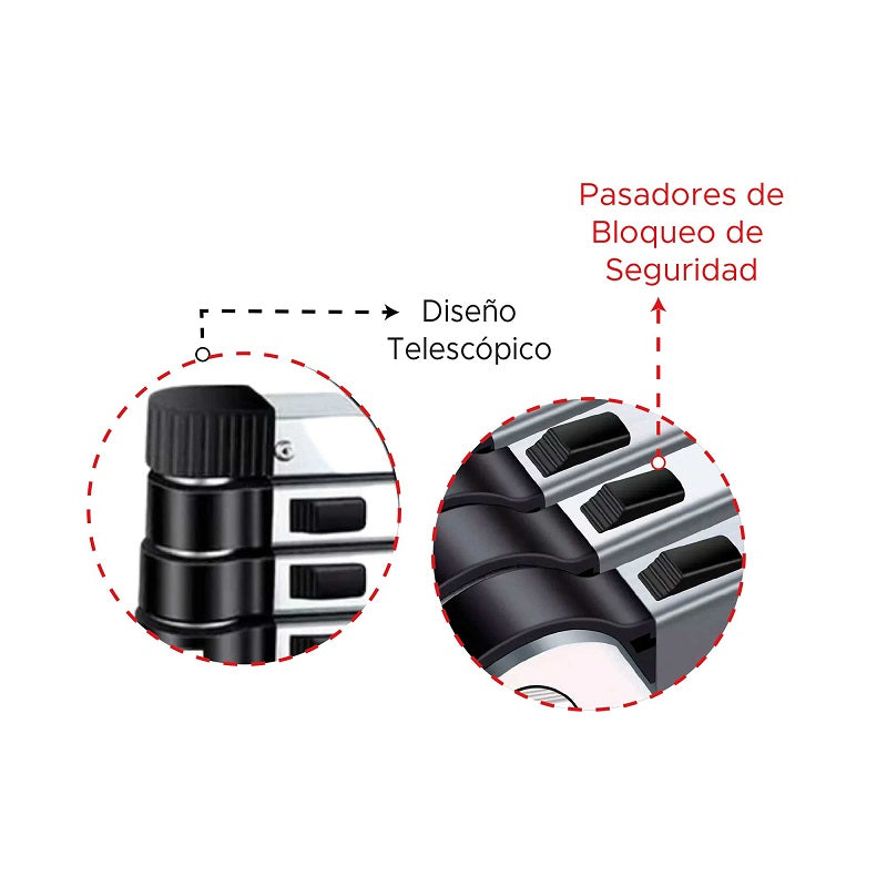 Escalera telescópica extensión 6 peldaños 195 cm