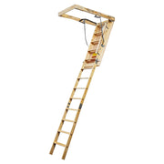 Escalera para ático madera 13 peldaños 10 pies soporta 113 kg