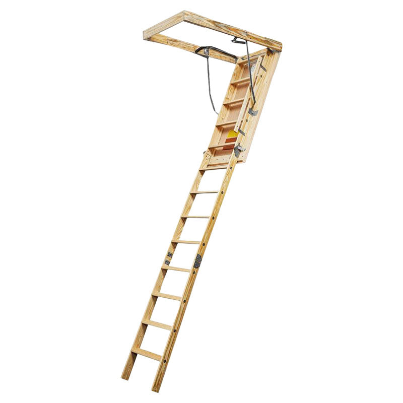 Escalera para ático madera 13 peldaños 10 pies soporta 113 kg
