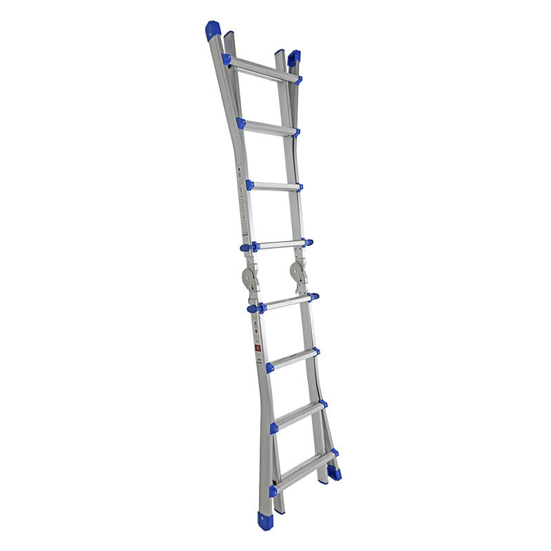 Escalera de multiposición 4 m 16 peldaños aluminio y acero