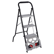 Escalera multifuncional plegable (carretillo) acero y aluminio 3 peldaños 106 cm soporta hasta 80 kg