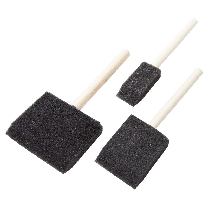 Set of 3 foam brushes