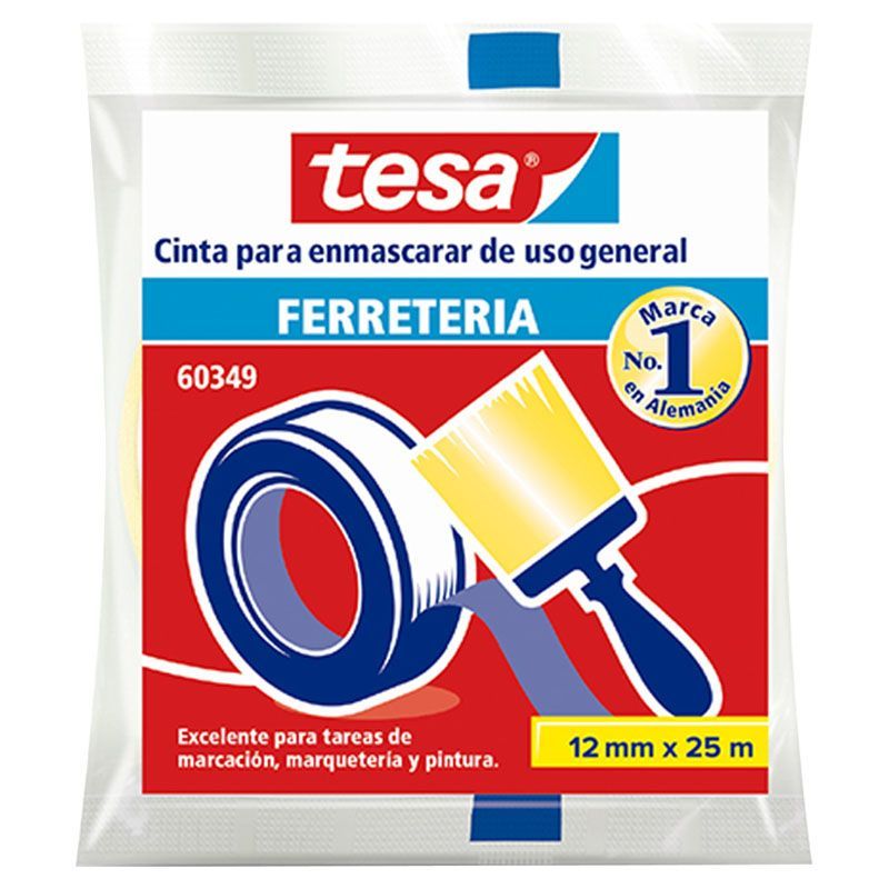 Cinta de enmascarar 1/2" x 25 m beige