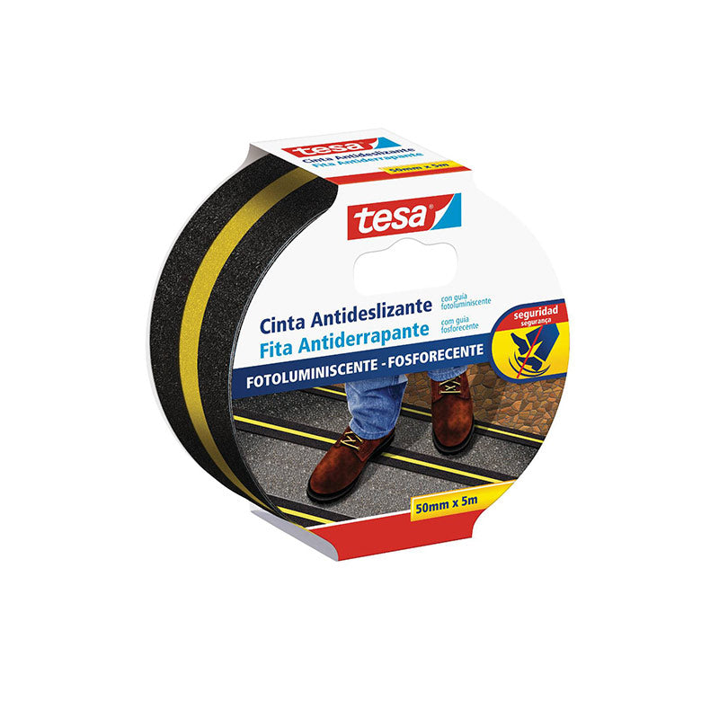 Cinta antideslizante reflectiva 2" 5 m negro