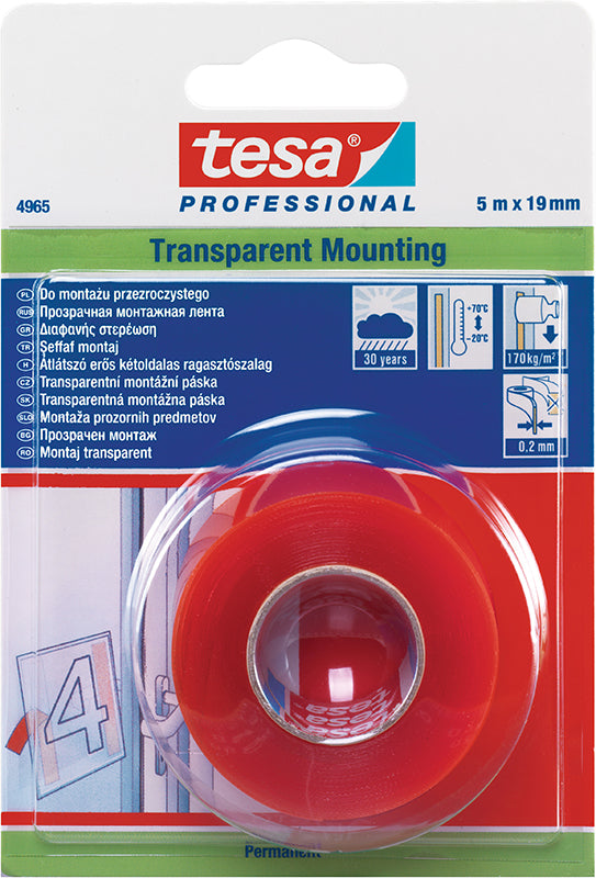 Cinta doble cara 3/4" 5 m transparente