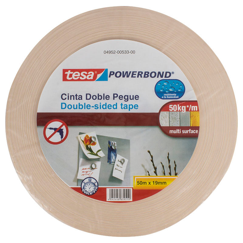 Cinta doble cara 3/4" 50 m blanco