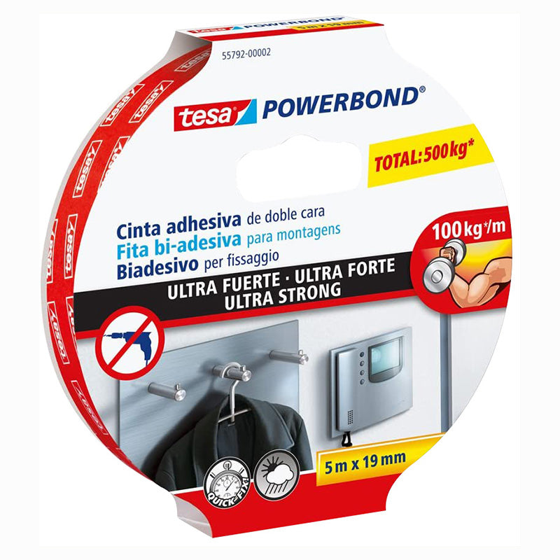 Cinta doble cara extra peso 3/4" 5 m blanco