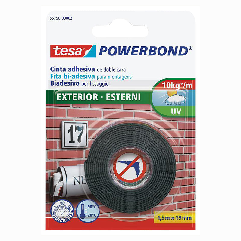 Cinta doble cara uso exterior 3/4" 1,5 m blanco