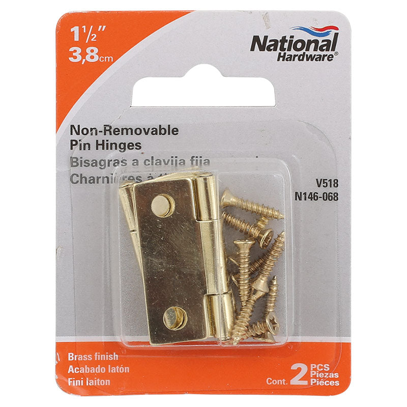 1 1/2" brass hinge