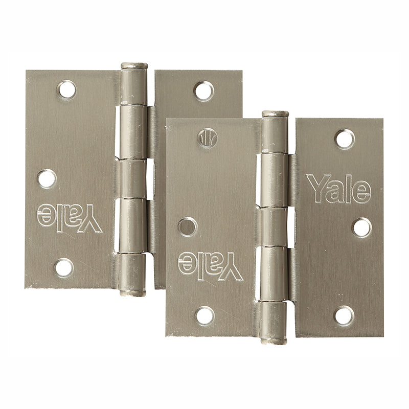 Yale satin nickel hinge 2 pcs 3" x 3" 1.6 mm