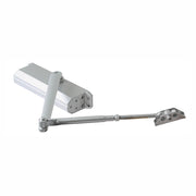 Overhead door closer supports up to 150 kg, silver
