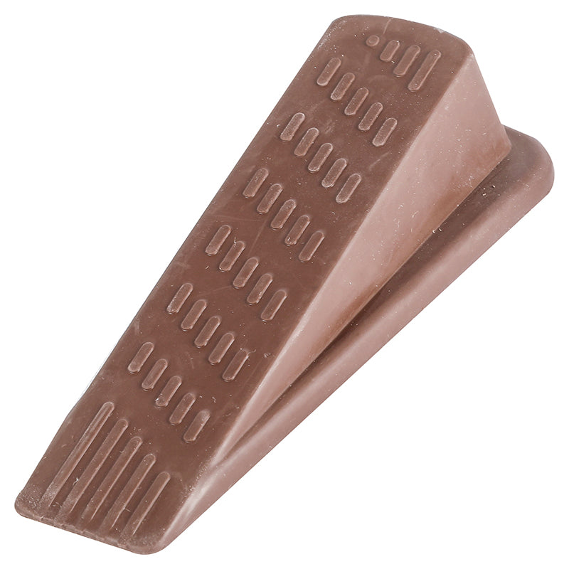 Brown heavy-duty rubber door wedge